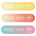 Rectangular gradient colorful wireless and wifi icons set.